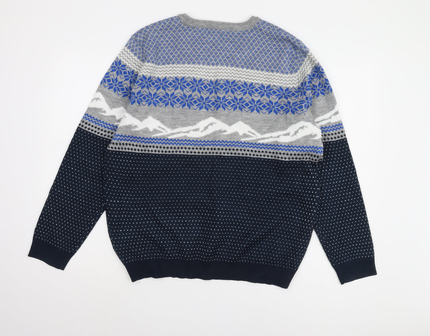 Marks and Spencer Men’s Blue Christmas Jumper, Large