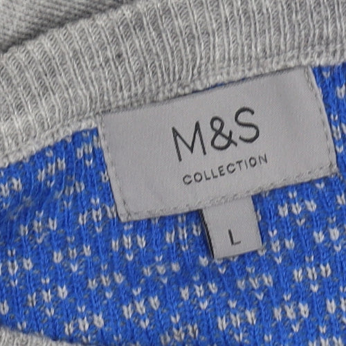Marks and Spencer Men’s Blue Christmas Jumper, Large