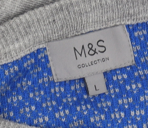 Marks and Spencer Men’s Blue Christmas Jumper, Large