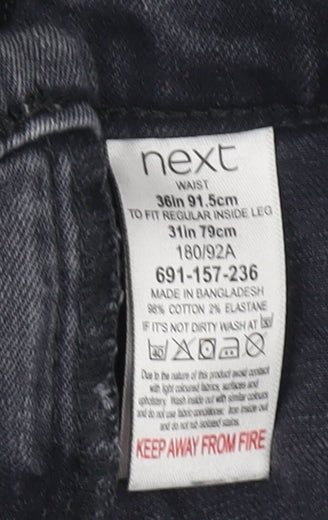 Next Men's Grey Tapered Slim Fit Jeans Size 36