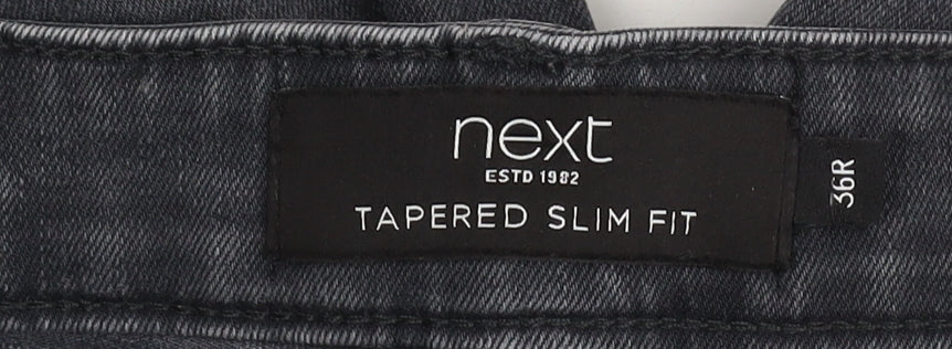 Next Men's Grey Tapered Slim Fit Jeans Size 36