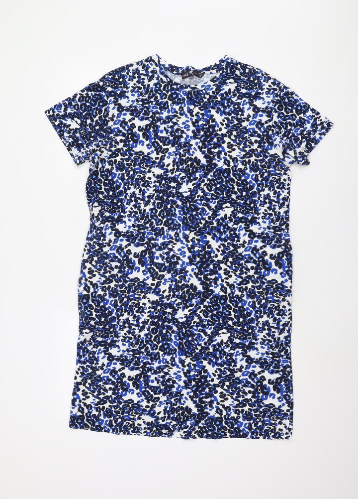Marks and Spencer Blue Animal Print Shift Dress - Size 10
