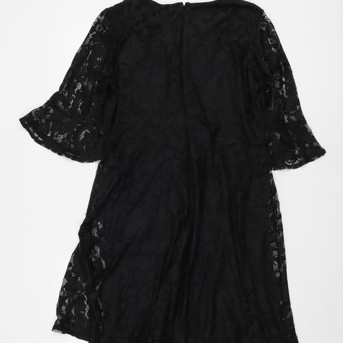 Wallis Women's Black Lace A-Line Dress Size 14