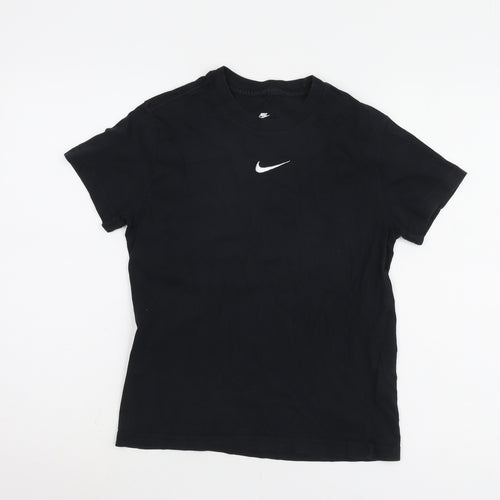 Nike Boys Black T-Shirt M Size Relaxed Fit Casual Logo