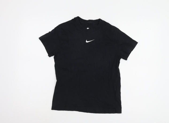 Nike Boys Black T-Shirt M Size Relaxed Fit Casual Logo