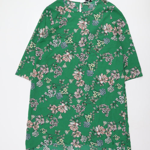New Look Women's Green Floral Dress Size 14