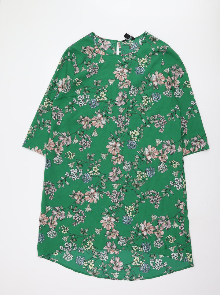 New Look Women's Green Floral Dress Size 14