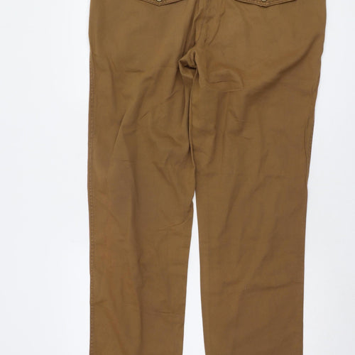 New Look Women's Brown Cotton Straight Trousers Size 16