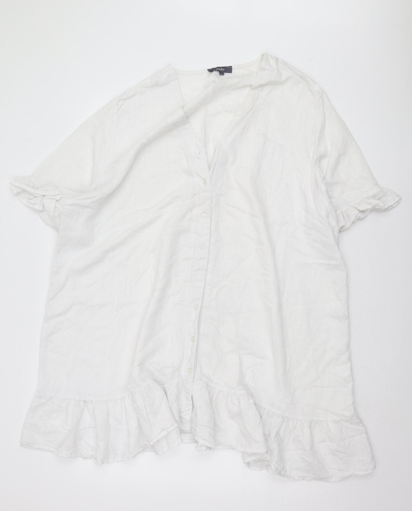 Studio Women’s White Ruffle Sleeve Blouse Size 20