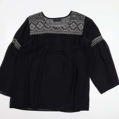 AX Paris Women's Black Tunic Blouse Size 18