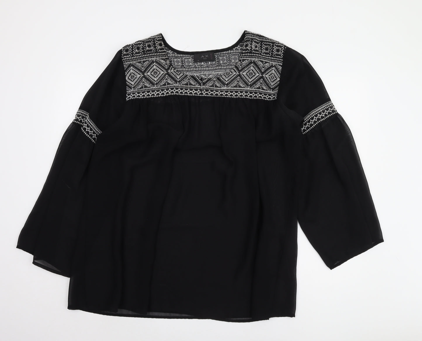 AX Paris Women's Black Tunic Blouse Size 18