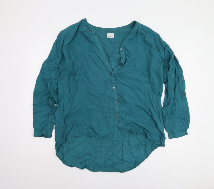 Peppercorn Women's Green Button-Up Shirt - Size L
