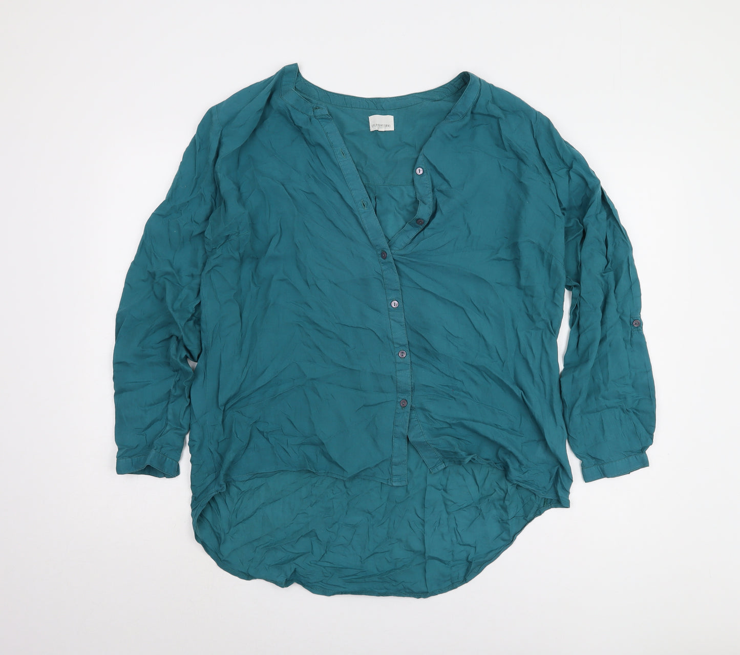 Peppercorn Women's Green Button-Up Shirt - Size L