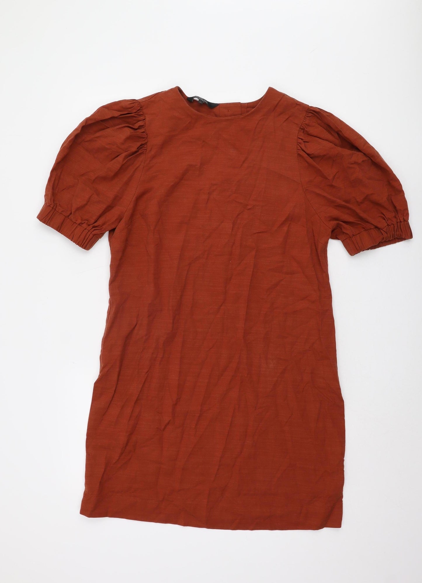 Next Women's Brown Puff Sleeve Dress Size 14