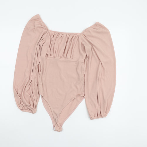 New Look Women's Pink Off-Shoulder Bodysuit Size 8