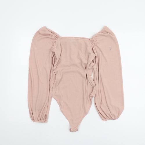 New Look Women's Pink Off-Shoulder Bodysuit Size 8