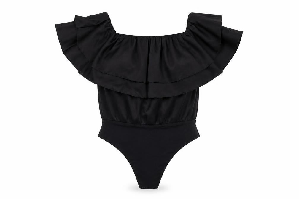 Boohoo Women’s Black Off Shoulder Bodysuit UK 10