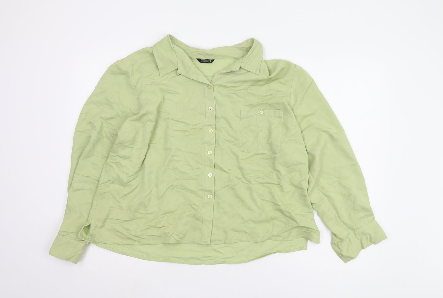 Debenhams Women's Green Button-Up Shirt Size 18