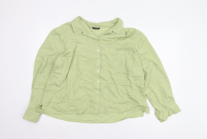 Debenhams Women's Green Button-Up Shirt Size 18