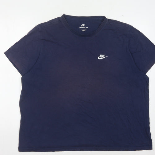 Nike Men's Blue 2XL Crew Neck T-Shirt with Logo