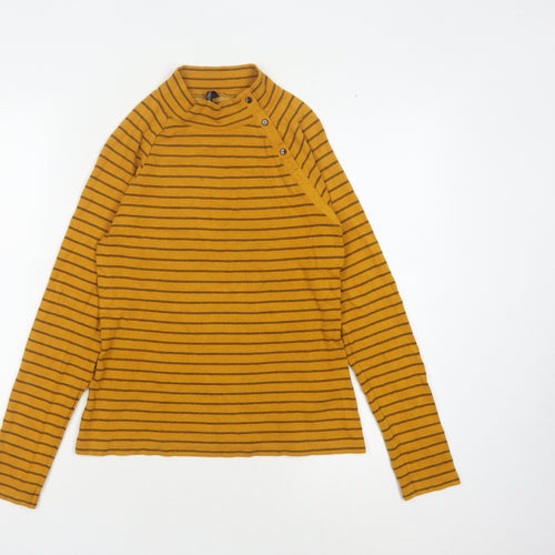 Karen Millen Women's Striped Yellow T-Shirt UK 12