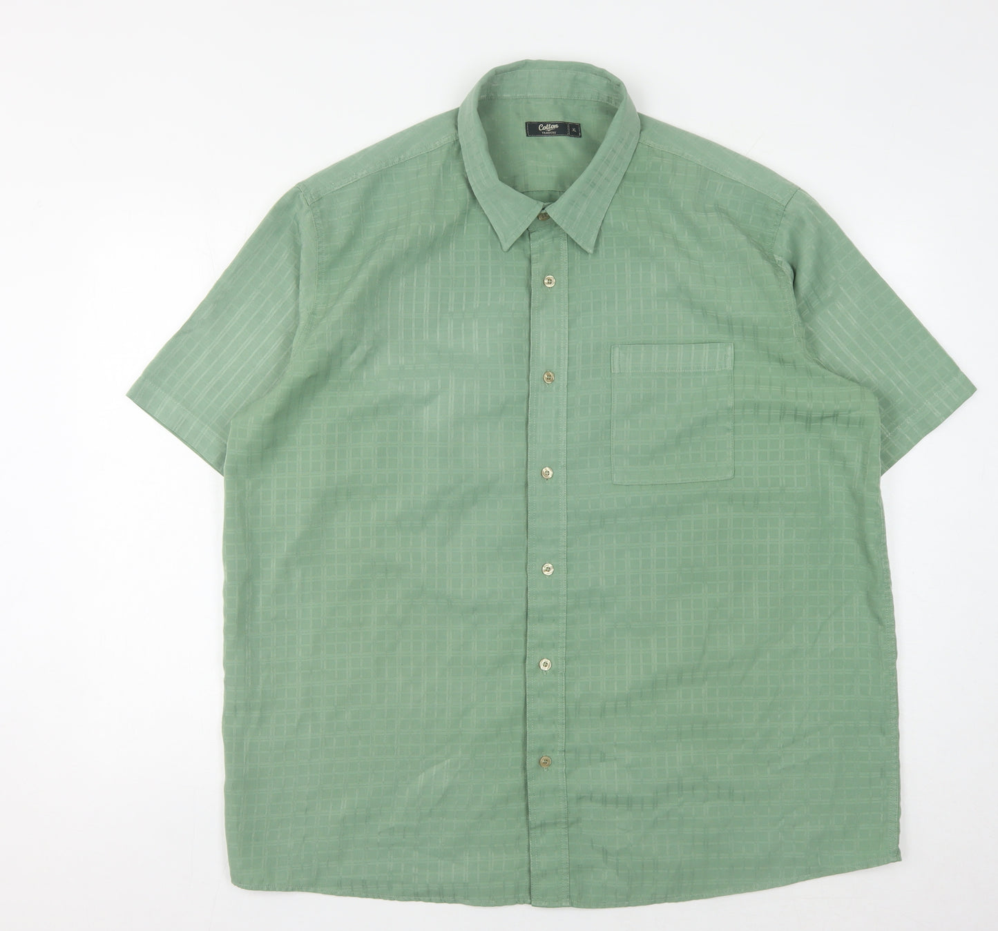 Cotton Traders Men's Green XL Casual Button-Up Shirt