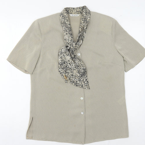 Berkertex Women's Beige Blouse - Size 12, Collared