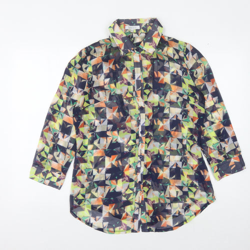 Lucy Paris Women's Geometric Multicoloured Button-Up L
