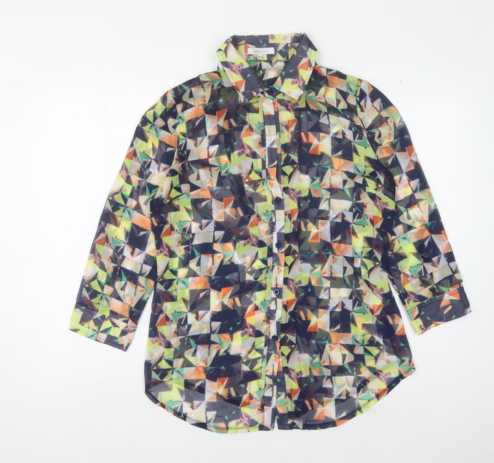 Lucy Paris Women's Geometric Multicoloured Button-Up L
