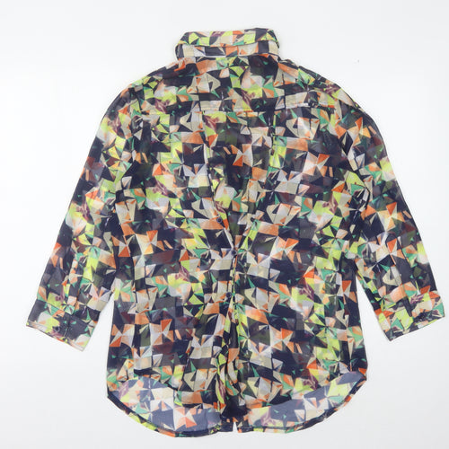Lucy Paris Women's Geometric Multicoloured Button-Up L