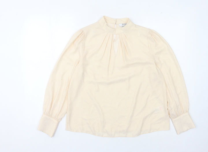 Dorothy Perkins Women's Ivory High Neck Blouse Size 12