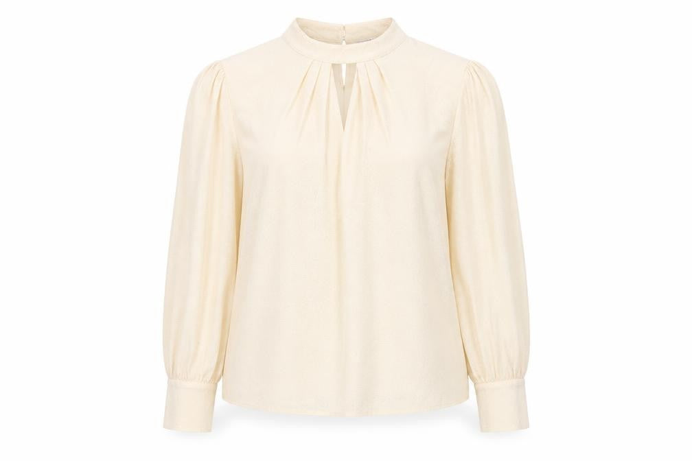 Front view of Dorothy Perkins Women's Ivory High Neck Blouse, size 12