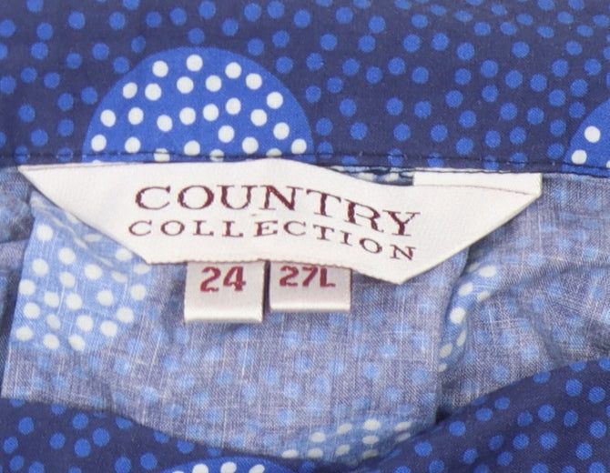 Country Collection Women's Blue Polka Dot Skirt Size 24