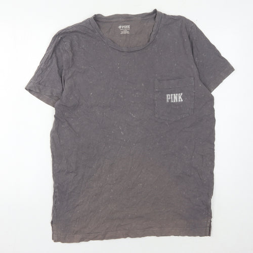 PINK Women's Grey Cotton T-Shirt M - Casual Comfort