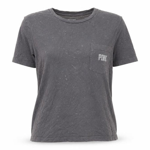PINK Women's Grey Cotton T-Shirt M - Casual Comfort