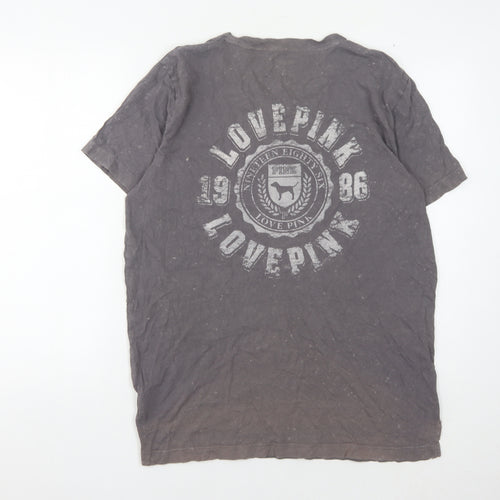 PINK Women's Grey Cotton T-Shirt M - Casual Comfort