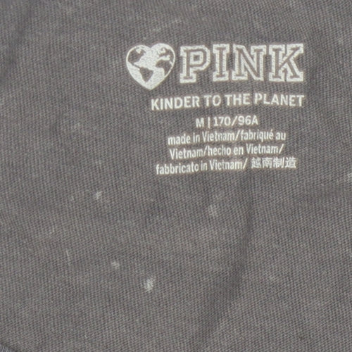 PINK Women's Grey Cotton T-Shirt M - Casual Comfort