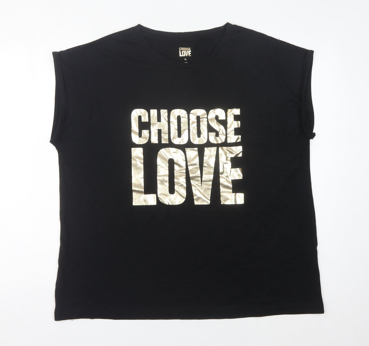 Choose Love Black XL Unisex Sleeveless T-Shirt