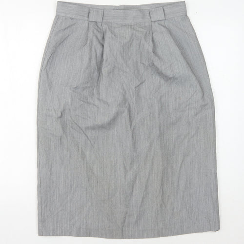 St Michael Women's Grey Knee Length Pencil Skirt 16