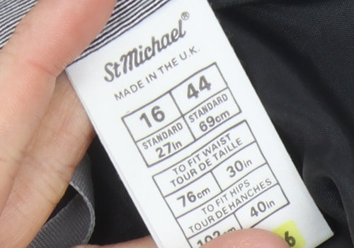 St Michael Women's Grey Knee Length Pencil Skirt 16