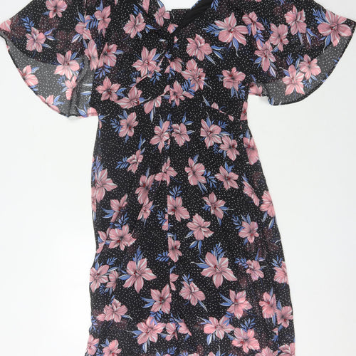 Girls On Film Women's Floral Dress, Multicoloured Size 14