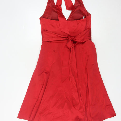Special Edition Women's Red A-Line Halter Dress 12