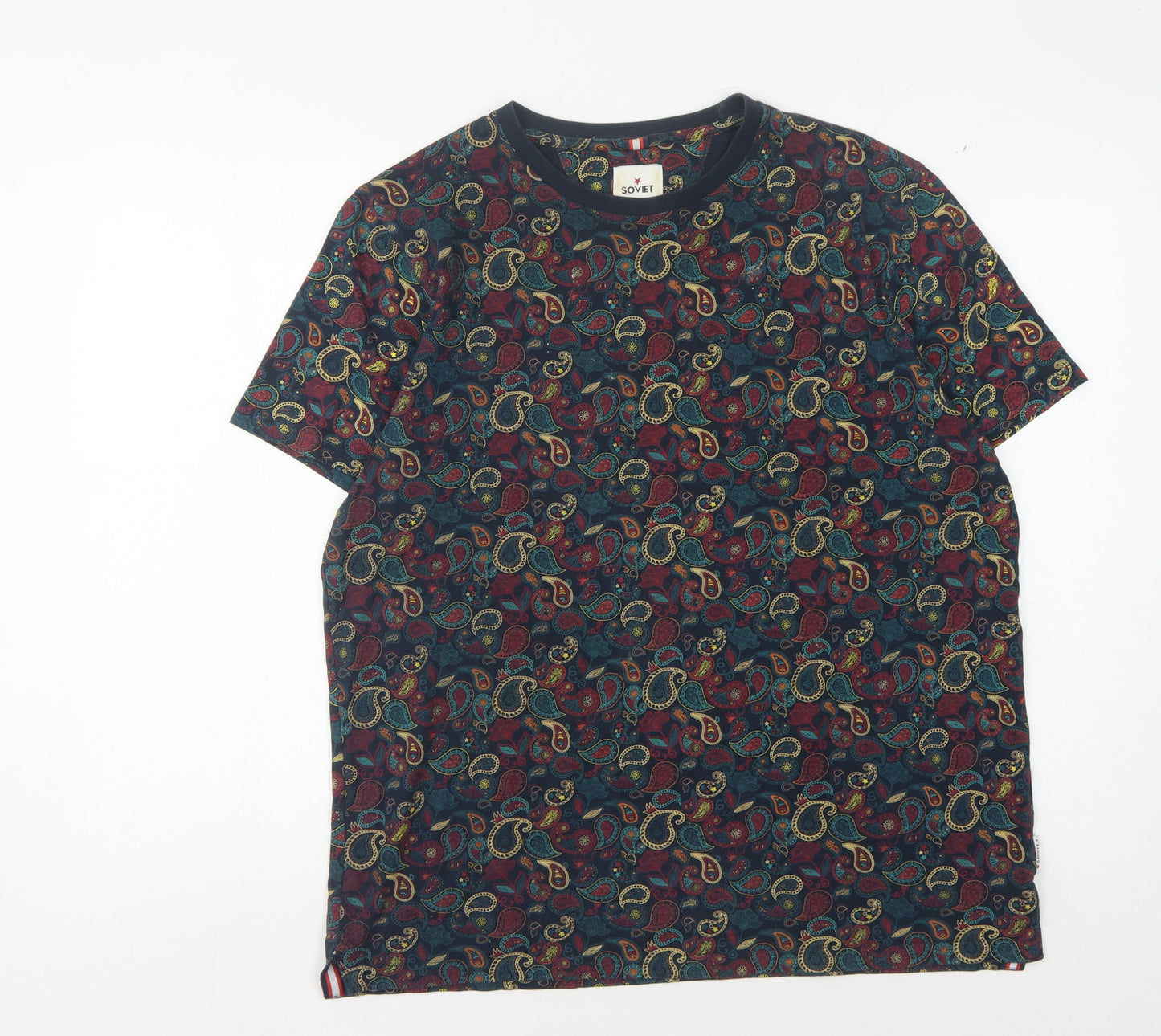 Soviet Men's Multicoloured Paisley T-Shirt XL