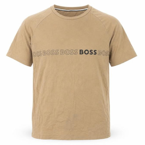 Boss Men's Beige Slim Fit Logo T-Shirt S