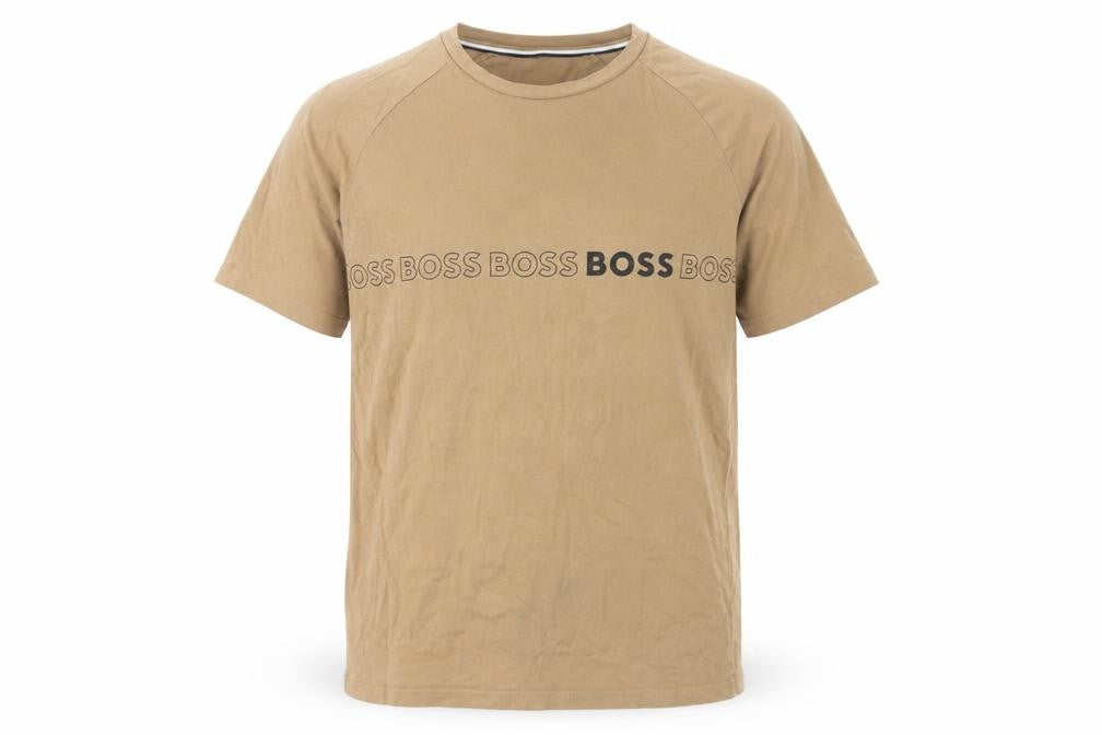 Boss Men's Beige Slim Fit Logo T-Shirt S