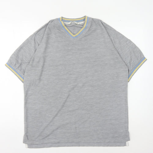 Playsport Men's Grey V-Neck Pullover Jumper, Size L