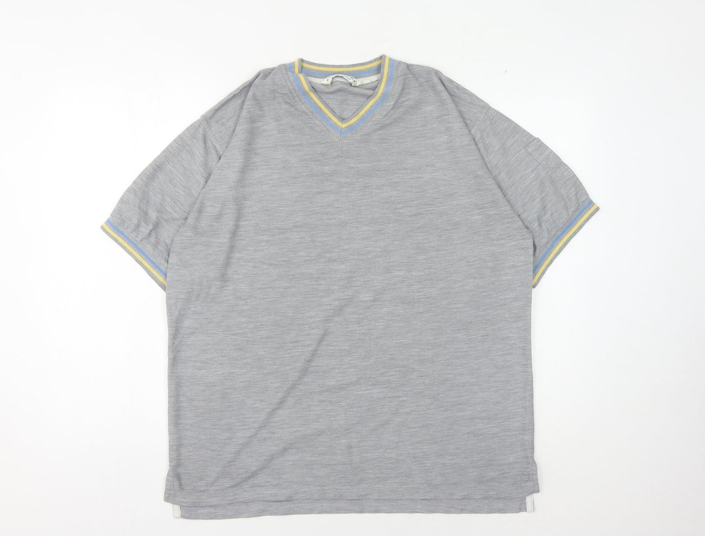 Playsport Men's Grey V-Neck Pullover Jumper, Size L