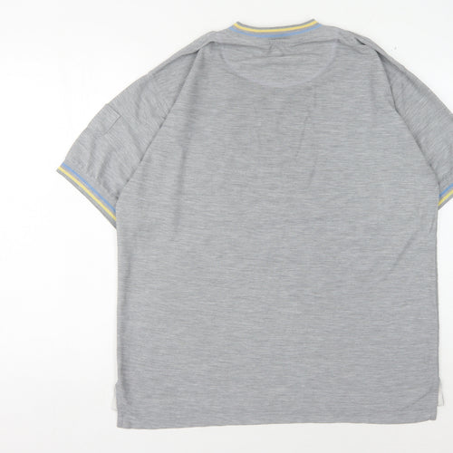 Playsport Men's Grey V-Neck Pullover Jumper, Size L