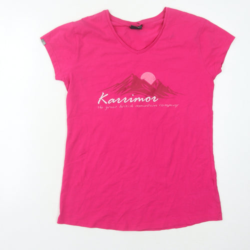 Karrimor Women's Pink V-Neck T-Shirt Size 16