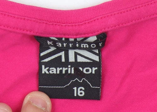Karrimor Women's Pink V-Neck T-Shirt Size 16